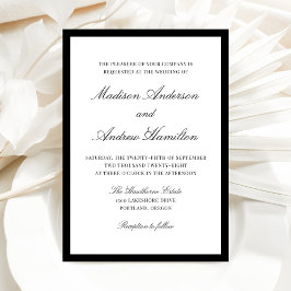 Convite Casamento Moderno com Moldura Preta