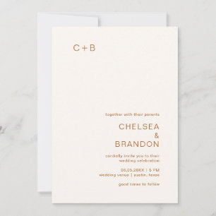 Convite Casamento Moderno com Neutrais Terrenos de Chelsea