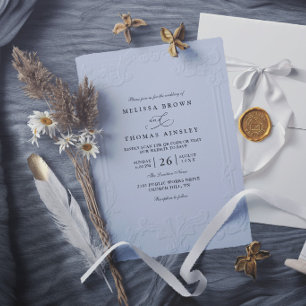 Convite Casamento Moderno com Relevo Ornamentado Elegante