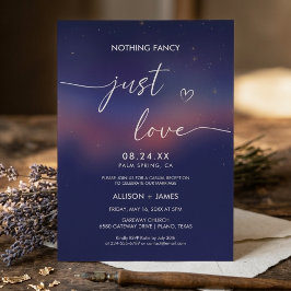 Convite Casamento Moderno com Roteiro Caprichoso de Noite 
