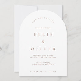 Convite Casamento Moderno da Arca Branca de Mocha Mousse