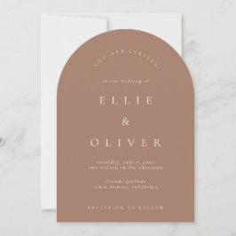 Convite Casamento Moderno da Arca Mocha Mousse Boho