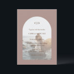 Convite Casamento Moderno da Arch Camila Taupe<br><div class="desc">Convite moderno de casamento, com seu monograma junto com seus detalhes sobre sua dentro de foto favorita de um arco sobre um fundo esticado. O modelo inclui uma camada para permitir que o texto apareça sobre a sua imagem e possa ser removido na ferramenta de edição de design. Esta simples,...</div>