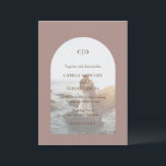 Convite Casamento Moderno da Arch Camila Taupe<br><div class="desc">Convite moderno de casamento, com seu monograma junto com seus detalhes sobre sua dentro de foto favorita de um arco sobre um fundo esticado. O modelo inclui uma camada para permitir que o texto apareça sobre a sua imagem e possa ser removido na ferramenta de edição de design. Esta simples,...</div>