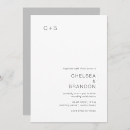 Convite Casamento Moderno da Cinza Chelsea