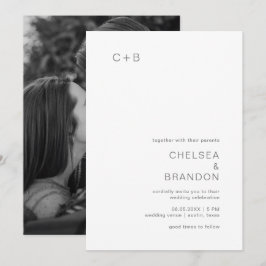Convite Casamento Moderno da Cinza Chelsea