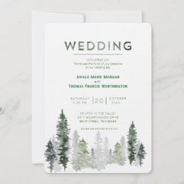 Convite Casamento Moderno da Floresta das Montanhas