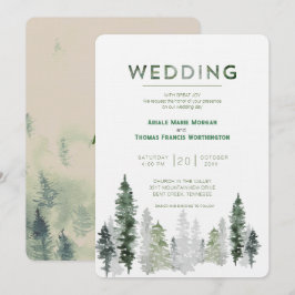 Convite Casamento Moderno da Floresta das Montanhas