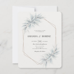 Convite Casamento Moderno da Folhagem Elegante