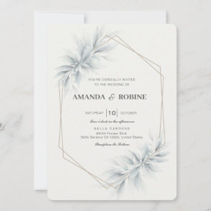 Convite Casamento Moderno da Folhagem Elegante