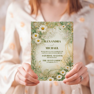 Convite Casamento moderno Daisy Wildflower
