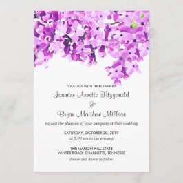 Convite Casamento Moderno das Flores de Água lavanda