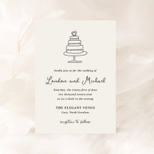 Casamento Moderno de Bolo de Mão Desenhada