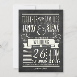 Convite Casamento Moderno de Chalkboard