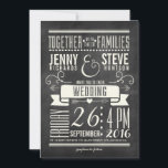 Convite Casamento Moderno de Chalkboard<br><div class="desc">CONVITE MODERNO PARA CASAMENTO DE PAINEL</div>