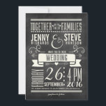 Convite Casamento Moderno de Chalkboard<br><div class="desc">CONVITE MODERNO PARA CASAMENTO DE PAINEL</div>