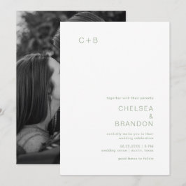 Convite Casamento Moderno de Chelsea Sage