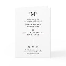 Casamento Moderno de Fiona Black and White Bold Mo