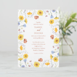 Convite Casamento moderno de flores silvestres na primaver