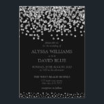 Convite Casamento Moderno de Folha de Prata Negra Elegante<br><div class="desc">Casamento Moderno de Folha de Prata Negra Elegante Confetti</div>