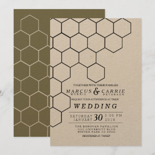 Convite Casamento Moderno de Honeycomb