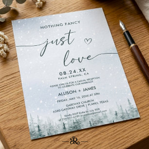 Convite Casamento Moderno de Inverno na Floresta