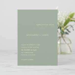 Convite Casamento Moderno de Kellianne Sage Green