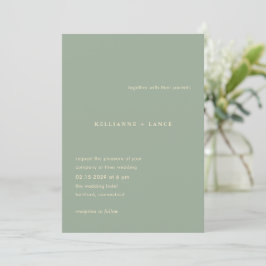 Convite Casamento Moderno de Kellianne Sage Green