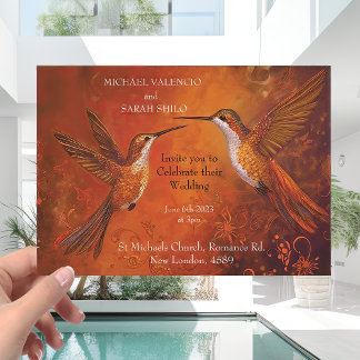 Convite Casamento Moderno de Laranja Queimado Terracotta H