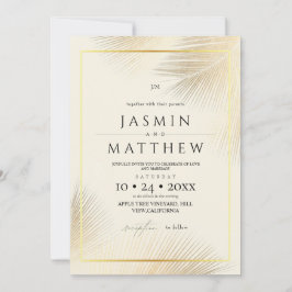 Convite Casamento Moderno de Moldura Costeira de Praia  
