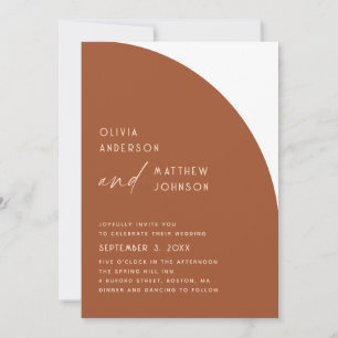 Convite Casamento Moderno de Outono em Sienna. Deserto Ter