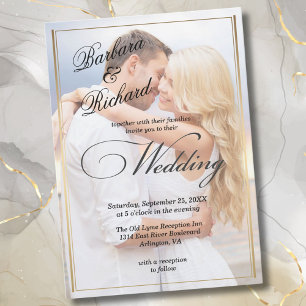 Convite Casamento Moderno de RSVP de Código QR Elegante