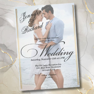 Convite Casamento Moderno de RSVP de Código QR Elegante