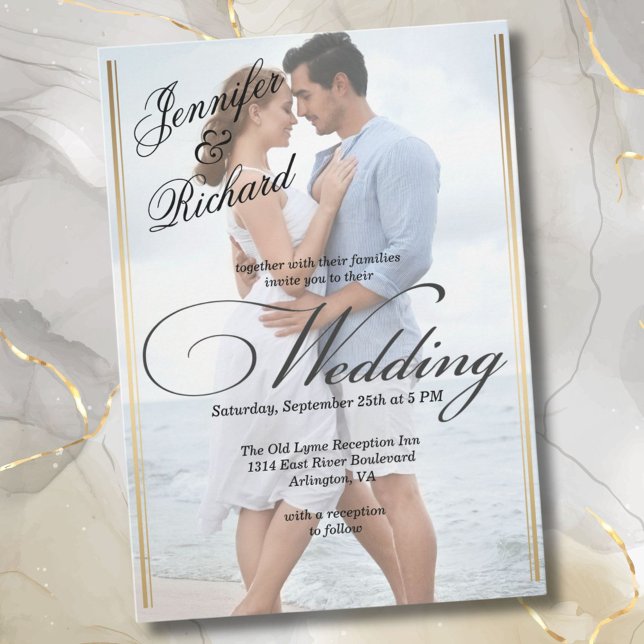 Convite Casamento Moderno de RSVP de Código QR Elegante (Criador carregado)