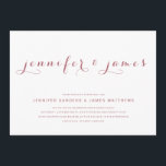 Convite Casamento Moderno de Script Elegante Simples e ros<br><div class="desc">Para casais que querem um simples e elegante design de convite para casamento. Elke Clarke © A design apresenta os nomes da noiva e noiva em uma letra elegante. Mostrado em rosa dourado e branco, mas pode ser personalizado para suas cores de casamento para o texto e fundo. Adicione qualquer...</div>