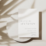 Convite Casamento Moderno de Script Minimalista Elegante<br><div class="desc">Design apresenta uma fonte manuscrita e um design minimalista moderno. Projetado para coordenar com a coleção de convites de casamento "ESSENTIALS". Para alterar os detalhes,  clique em "Personalizar". Veja o link de coleção nesta página para ver todos os itens correspondentes neste belo design ou veja a coleção aqui: https://bit.ly/3iNzQAD</div>