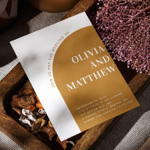 Casamento moderno de tipografia da mostarda + QR