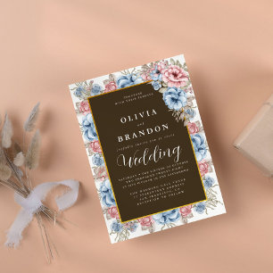 Convite Casamento Moderno de Watercolor Floral