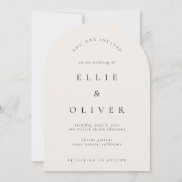Convite Casamento Moderno do Arch Beige Boho