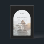 Convite Casamento Moderno do Arch Negro de Camila<br><div class="desc">Convite moderno de casamento, com seu monograma junto com seus detalhes sobre sua dentro de foto favorita de um arco sobre fundo preto. O modelo inclui uma camada para permitir que o texto apareça sobre a sua imagem e possa ser removido na ferramenta de edição de design. Este simples, mas...</div>