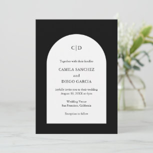 Convite Casamento Moderno do Arch Negro de Camila