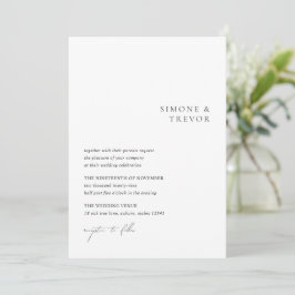 Convite Casamento Moderno do Código QR Branco e Preto Limp