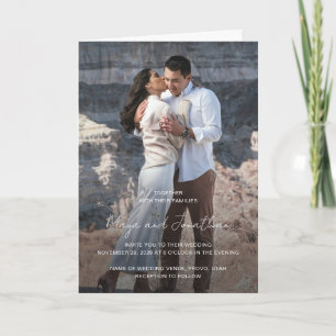 Convite Casamento Moderno do Código QR de Foto Elegante