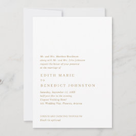 Convite Casamento Moderno do Código QR Dourado Minimalista