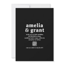 Casamento Moderno do Código QR Preto de Fonte Retr