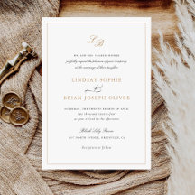 Casamento Moderno do Monograma Dourado com Script
