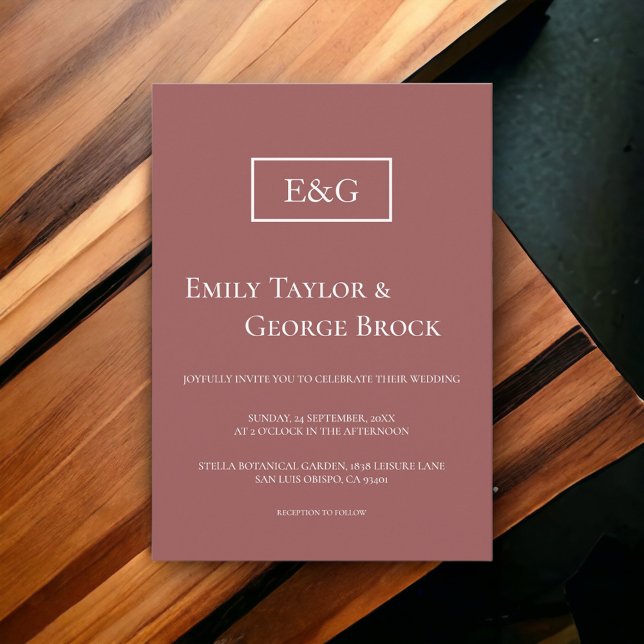 Convite Casamento Moderno do Monograma Formal Clássico Ele (Criador carregado)