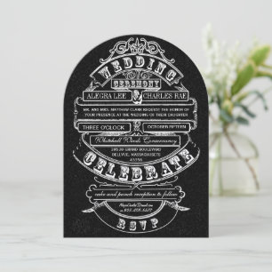 Convite Casamento Moderno do Retro Chalkboard Vintage