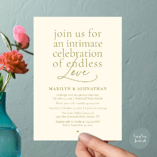 Convite Casamento Moderno e Elegante, Amor Infinito, Recep
