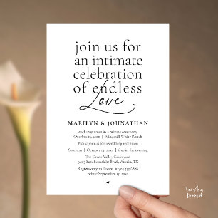 Convite Casamento Moderno e Elegante, Amor Sem Fim, Recepç